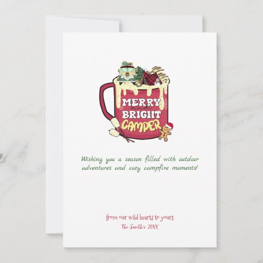 クリスマステントキャンピングマウンテンアウトドアアドベンチャー シーズンカード (正面)