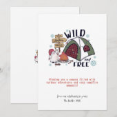 クリスマステントキャンプファイヤーマウンテンアウトドアアドベンチャー シーズンカード (正面/裏面)