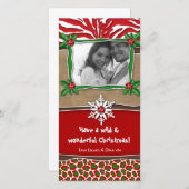 クリスマステンプレートスノーフレークゼブラヒョウ シーズンカード (正面/裏面)