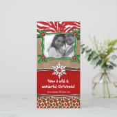 クリスマステンプレートスノーフレークゼブラヒョウ シーズンカード (スタンド正面)