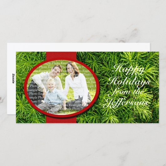 クリスマステンプレートファミリー写真カスタムホリデイ シーズンカード (正面/裏面)