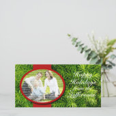 クリスマステンプレートファミリー写真カスタムホリデイ シーズンカード (スタンド正面)