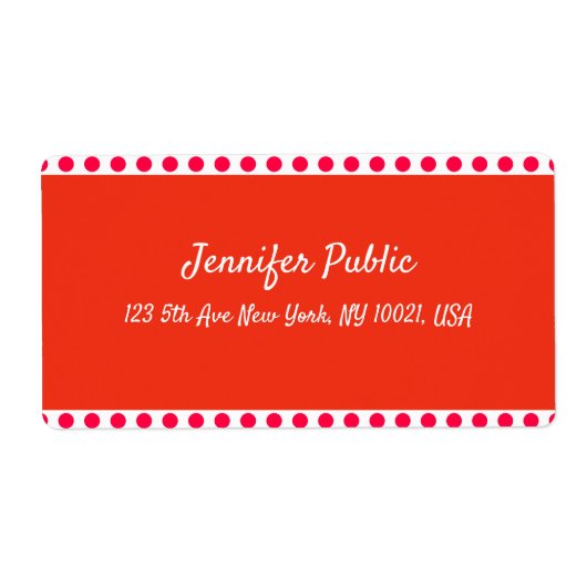 クリスマステンプレート手書き赤い白の出荷 ラベル (正面)