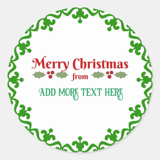 クリスマステンプレート ラウンドシール (正面)