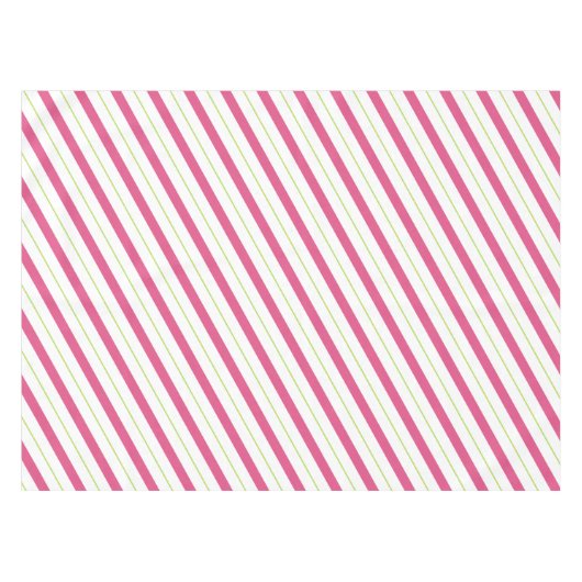 クリスマステーブルクロスのピンクと緑のストライプ テーブルクロス (正面(横))