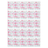 クリスマステーブルクロス、のどが渇いた雪だるまピンクハート テーブルクロス (正面)