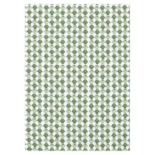 クリスマステーブルクロス、グリーンクリスマスセーター テーブルクロス (正面)