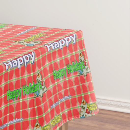クリスマステーブルクロス,ハッピーホリデーズレッドグリーン テーブルクロス (インサイチュ)