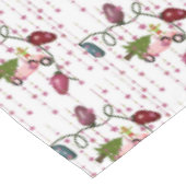 クリスマステーブルクロス、ピンクカー小妖精や小人、ライト テーブルクロス (アングル)