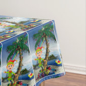 クリスマステーブルクロス、メリークリスマス、ビーチサンタ テーブルクロス (インサイチュ)