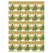 クリスマステーブルクロス、メリークリスマス、雪だるま小妖精や小人 テーブルクロス (正面)