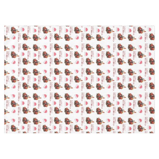 クリスマステーブルクロス、ヴィンテージサンタホリデ賛美 テーブルクロス (正面(横))