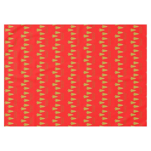 クリスマステーブルクロス、季節のごあいさつ赤い木 テーブルクロス (正面(横))