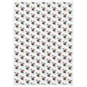 クリスマステーブルクロス、季節のごあいさつ雪だるま テーブルクロス (正面)