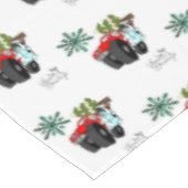 クリスマステーブルクロス、季節のごあいさつ雪だるま テーブルクロス (アングル)