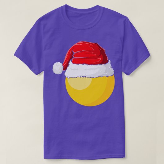 クリスマステーブルテニスボールサンタハットクリスマスピンポ Tシャツ (デザイン正面)