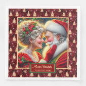 クリスマステーブルナプキンズレッド金ゴールドグリーンデザイン (正面)