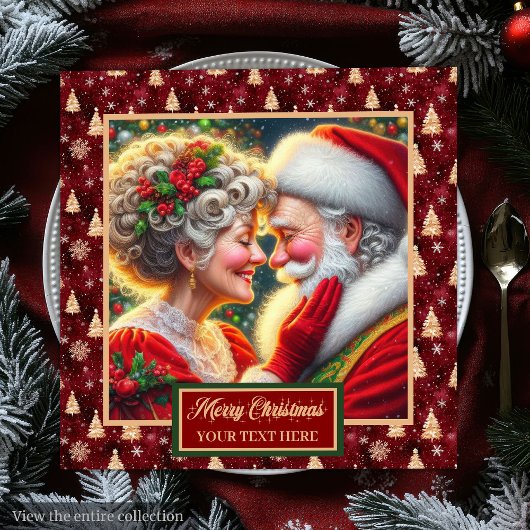 クリスマステーブルナプキンズレッド金ゴールドグリーンデザイン