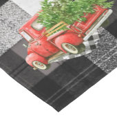 クリスマステーブルランナーレッドクリスマスズトラックプレイド ショートテーブルランナー (コーナー)