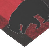 クリスマステーブルランナー赤いプレイドブラックベア ショートテーブルランナー (コーナー)