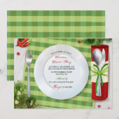 クリスマステーブル設定招待状 招待状 (正面/裏面)