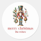 クリスマステーマくるみクラッカー ラウンドシール (正面)