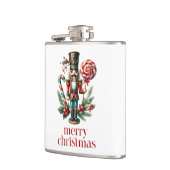 クリスマステーマくるみ割りキャンディーケーンカスタム文字 フラスク (左)