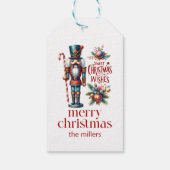 クリスマステーマくるみ割りレトロタイポグラフィワインL ギフトタグ (裏面)