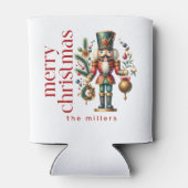 クリスマステーマくるみ割り赤タイポグラフィ 缶クーラー (裏面)