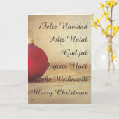 クリスマステーマとクリスマスボール カード (黄色い花)