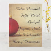 クリスマステーマとクリスマスボール カード (黄色い花)