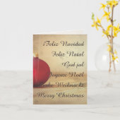 クリスマステーマとクリスマスボール カード (黄色い花)