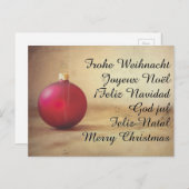 クリスマステーマとクリスマスボール シーズンポストカード (正面/裏面)