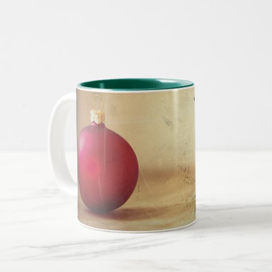 クリスマステーマとクリスマスボール ツートーンマグカップ (正面左)