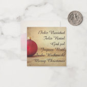 クリスマステーマとクリスマスボール ノートカード (正面/裏面インサイチュ)