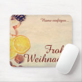 クリスマステーマとフルーツinパステルヴィンテージルック マウスパッド (マウス)