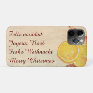 クリスマステーマとフルーツinパステルヴィンテージルック iPhone 11 proケース