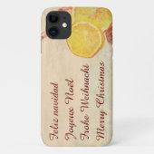 クリスマステーマとフルーツinパステルヴィンテージルック Case-Mate iPhoneケース (裏面)