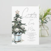 クリスマステーマのカップルウェディングシャワー招待状 招待状 (スタンド正面)