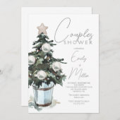 クリスマステーマのカップルウェディングシャワー招待状 招待状 (正面/裏面)