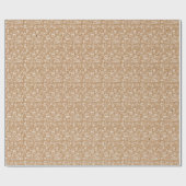 クリスマステーマのクラフトブラウンホリデー ラッピングペーパー (フラット)