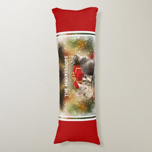 クリスマステーマの恋人の両面名前をカスタムする ボディピロー (正面縦)