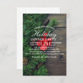 クリスマステーマの木の背景 招待状 (正面/裏面)