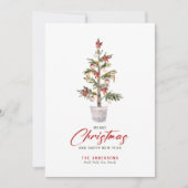 クリスマステーマウォーターカラーズホリデーツリー カード (正面)