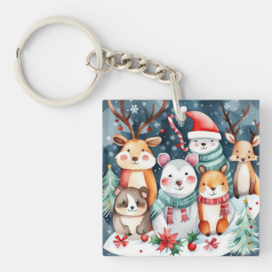 クリスマステーマクリスマスかわいい動物 キーホルダー