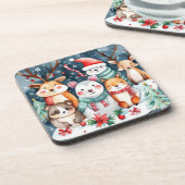 クリスマステーマクリスマスかわいい動物 コースター (左側)