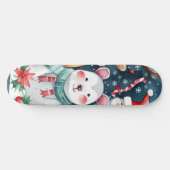 クリスマステーマクリスマスかわいい動物 スケートボード (横)