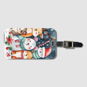 クリスマステーマクリスマスかわいい動物 ラゲッジタグ