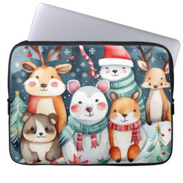 クリスマステーマクリスマスかわいい動物 ラップトップスリーブ