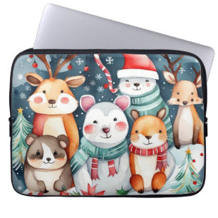 クリスマステーマクリスマスかわいい動物 ラップトップスリーブ